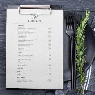 Bachte Cafe menu card